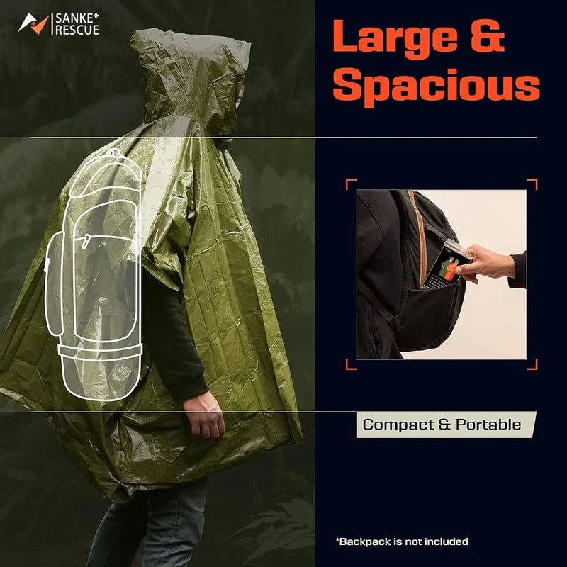 Poncho de survie avec isolation thermique "Sanke Rescue - Emergency poncho" - Planète Rando