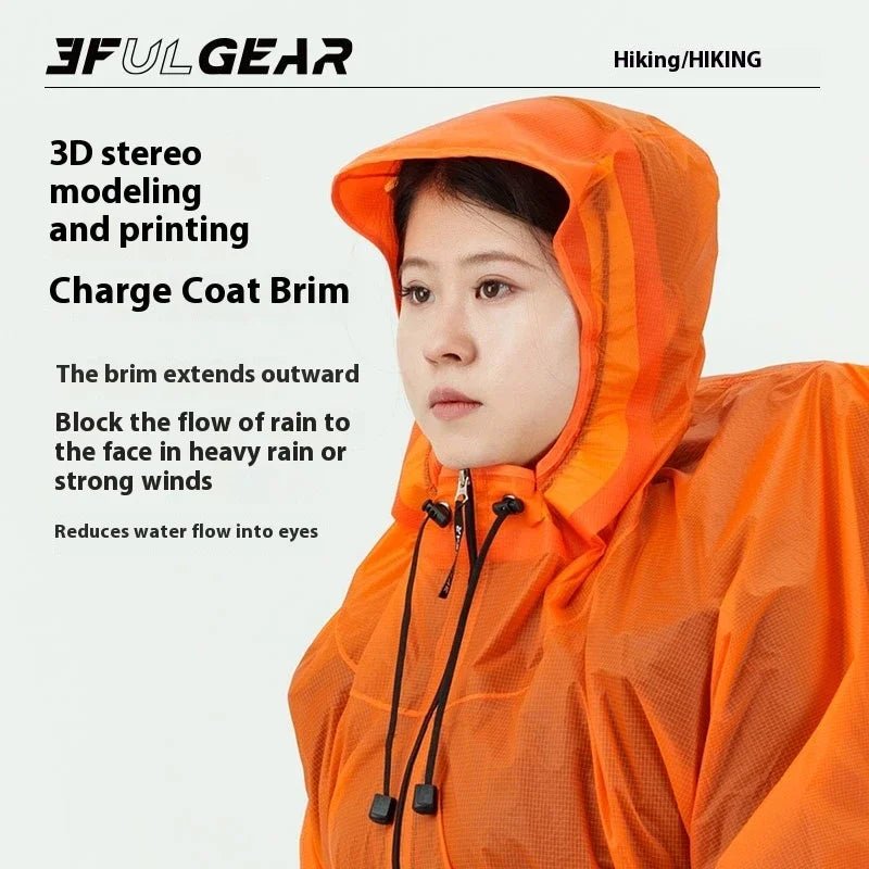 Poncho / tarp imperméable à fermeture éclair ultra - léger "3F UL GEAR - Rain poncho" - Planète Rando
