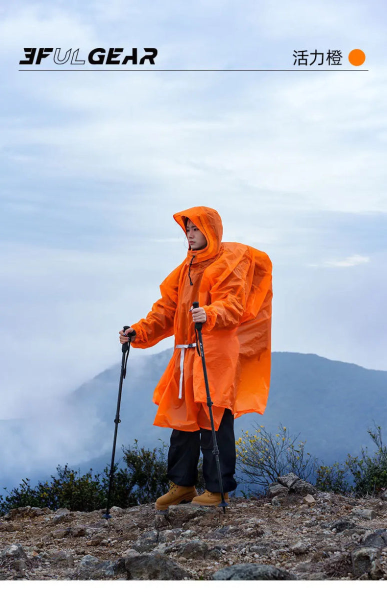 Poncho / tarp imperméable à fermeture éclair ultra - léger "3F UL GEAR - Rain poncho" - Planète Rando