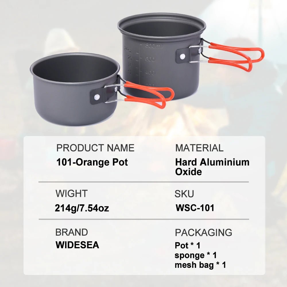Popote en alliage d'aluminium pour le camping & bivouac "Widesea - WSC - 101" - Planète Rando