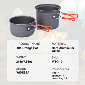 Popote en alliage d'aluminium pour le camping & bivouac "Widesea - WSC - 101" - Planète Rando