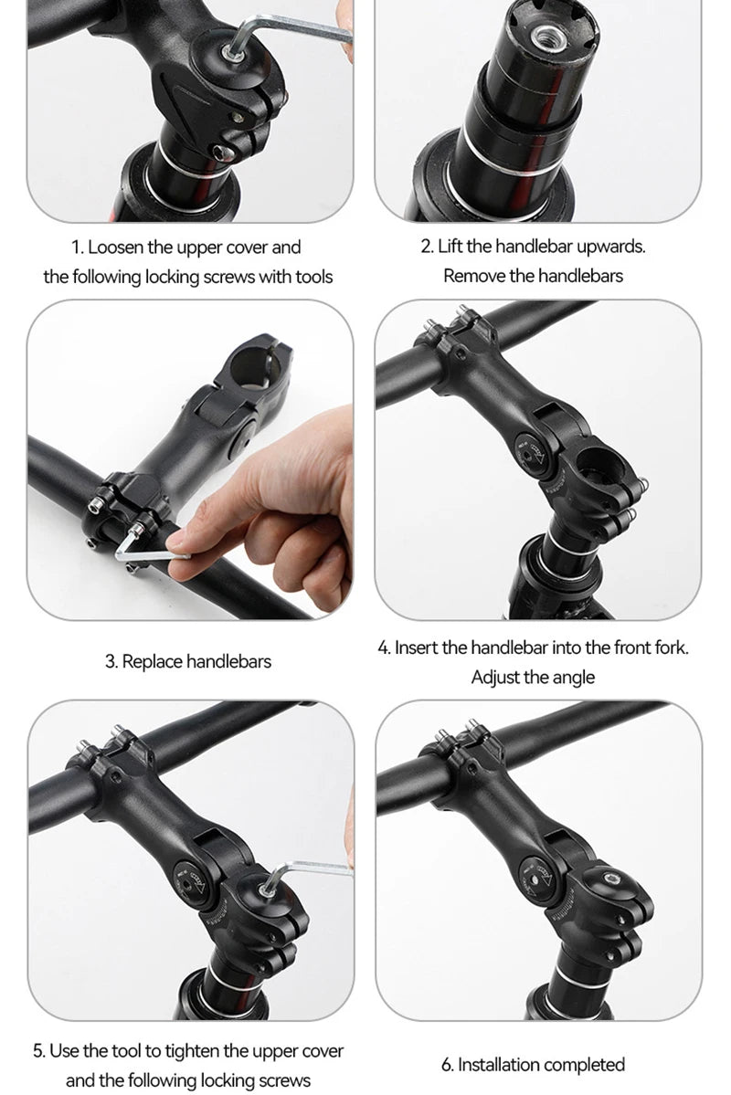Potence vélo réglable ±60° en aluminium 25,4/31,8 mm "Probike - 6061" - Planète Rando