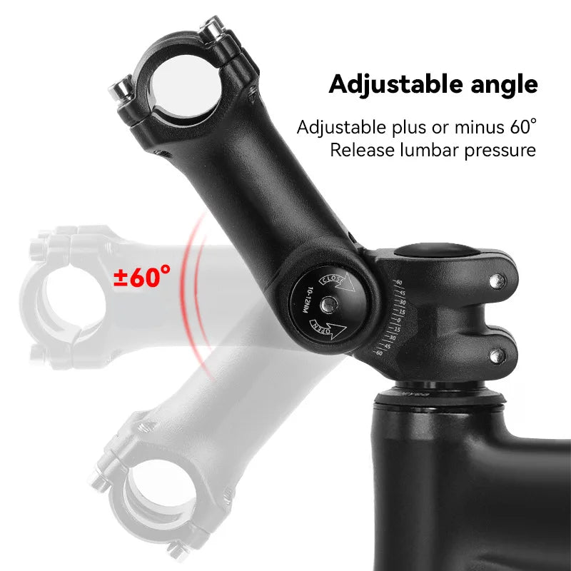 Potence vélo réglable ±60° en aluminium 25,4/31,8 mm "Probike - 6061" - Planète Rando