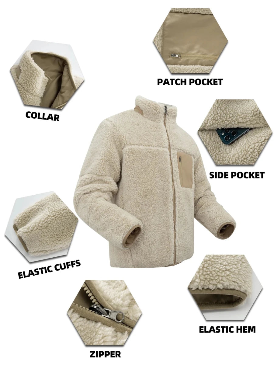 Pull en polaire / veste sherpa chaude réversible pour homme "RENYADAO - RY7897" - Planète Rando