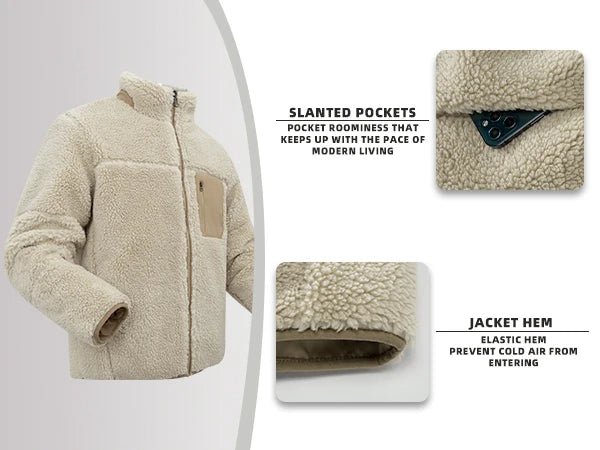 Pull en polaire / veste sherpa chaude réversible pour homme "RENYADAO - RY7897" - Planète Rando