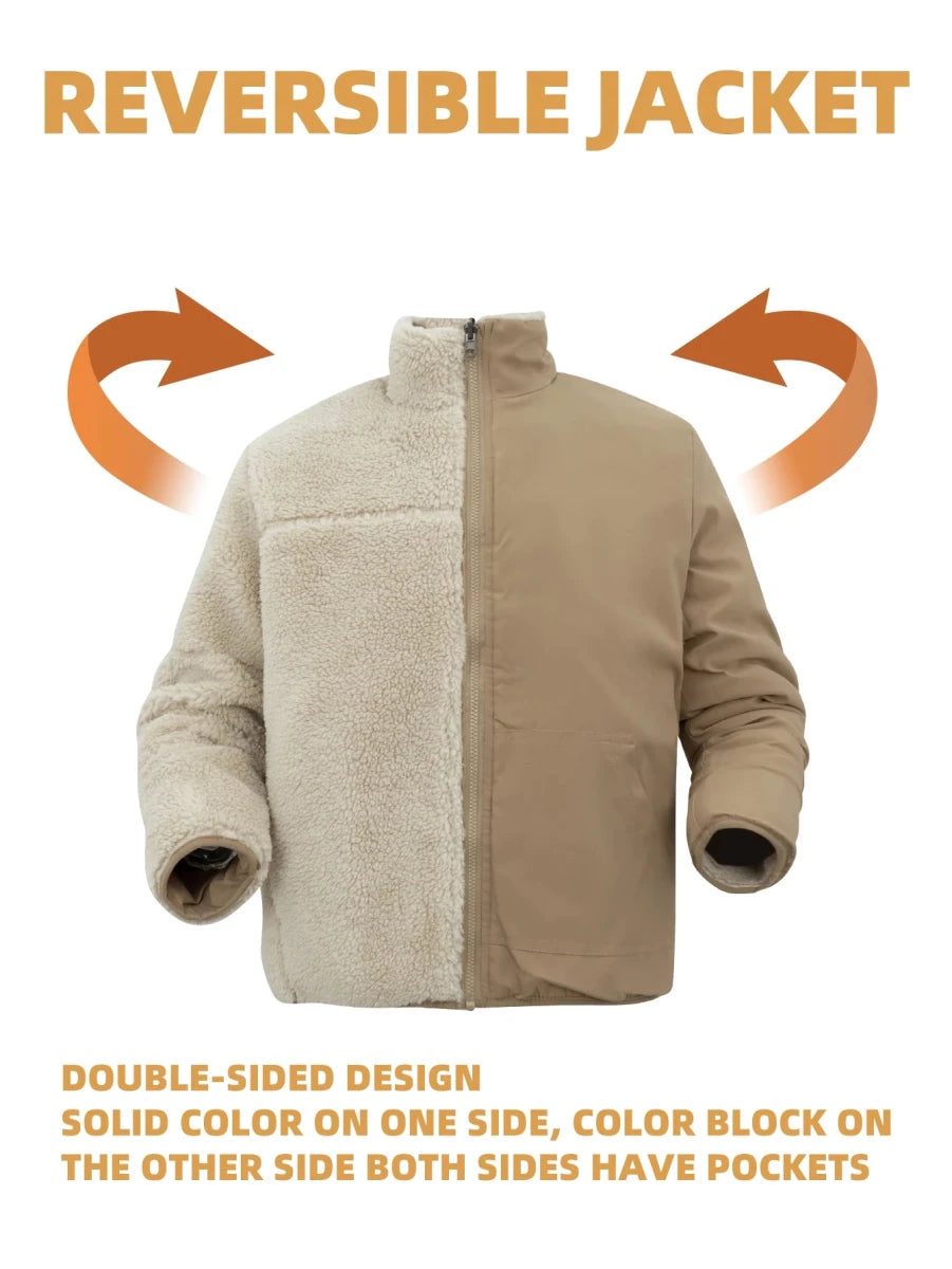 Pull en polaire / veste sherpa chaude réversible pour homme "RENYADAO - RY7897" - Planète Rando