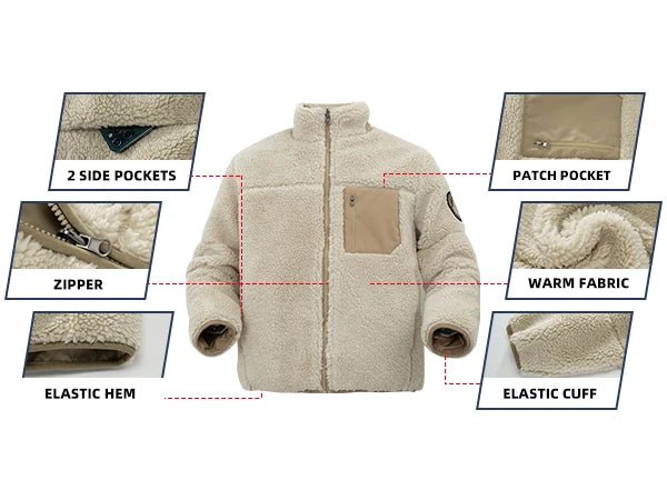 Pull en polaire / veste sherpa chaude réversible pour homme "RENYADAO - RY7897" - Planète Rando