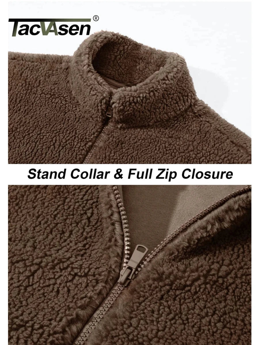 Pull en polaire / veste sherpa chaude zippée intégrale pour homme "TACVASEN - TJ605" - Planète Rando