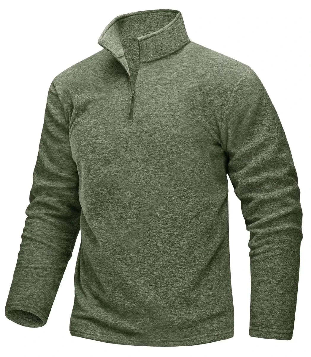 Pull thermique / sweat-shirt polaire à col zippé 1/4 pour homme "TACVASEN - TJ618" - Planète Rando