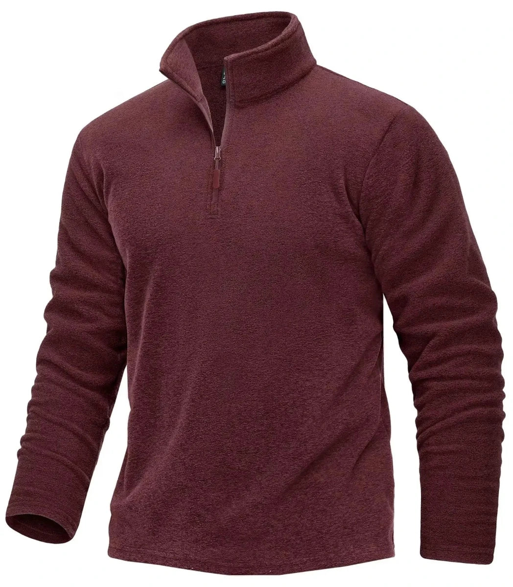 Pull thermique / sweat-shirt polaire à col zippé 1/4 pour homme "TACVASEN - TJ618" - Planète Rando