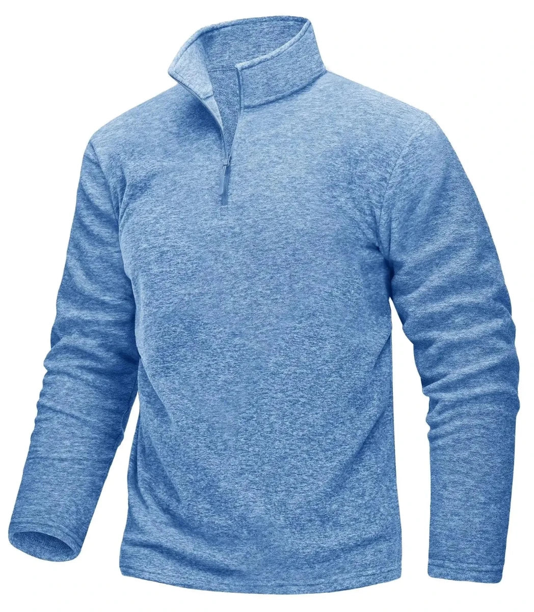 Pull thermique / sweat-shirt polaire à col zippé 1/4 pour homme "TACVASEN - TJ618" - Planète Rando