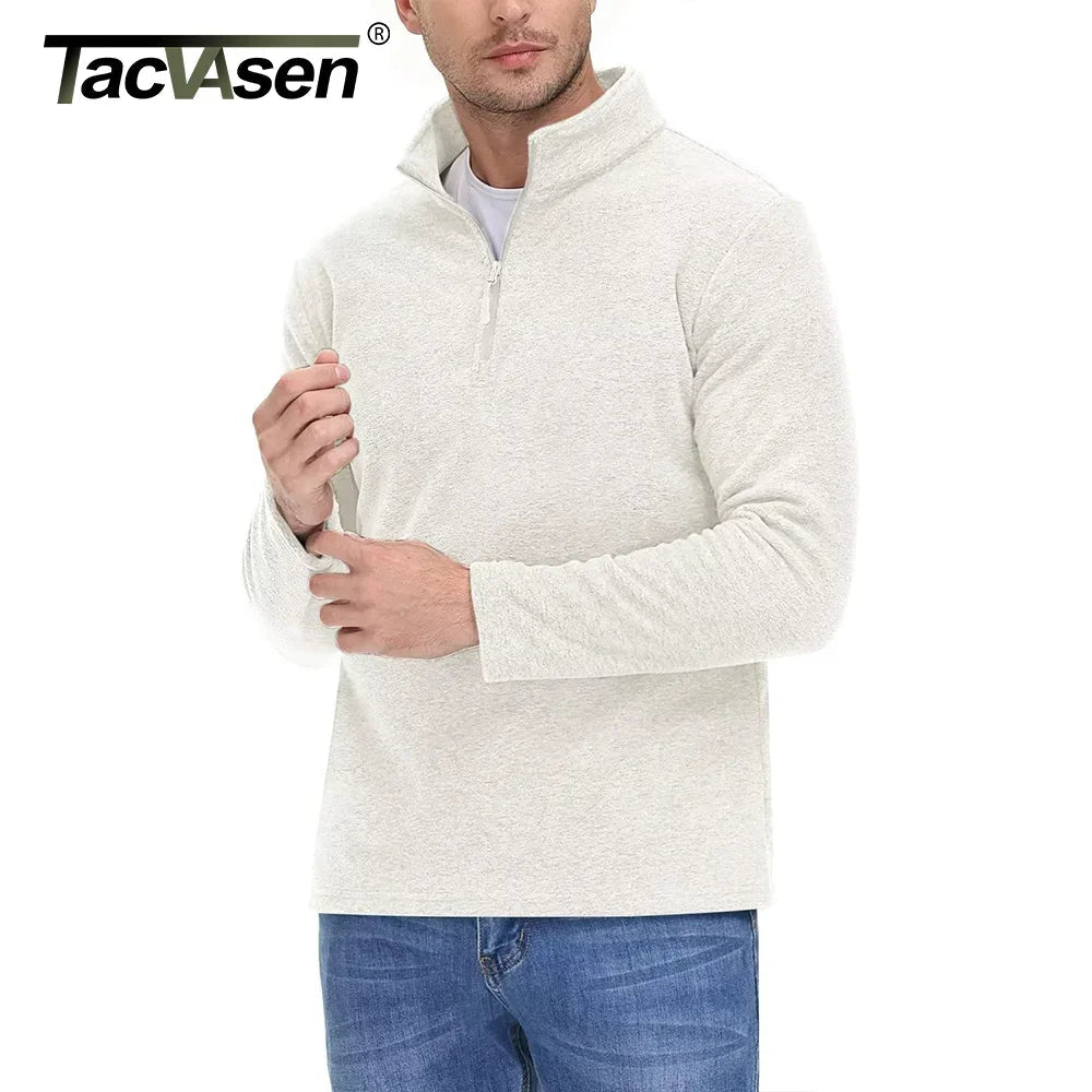 Pull thermique / sweat-shirt polaire à col zippé 1/4 pour homme "TACVASEN - TJ618" - Planète Rando