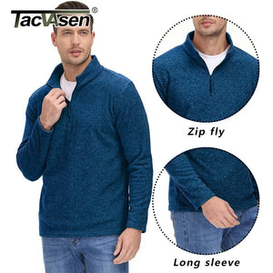 Pull thermique / sweat-shirt polaire à col zippé 1/4 pour homme "TACVASEN - TJ618" - Planète Rando