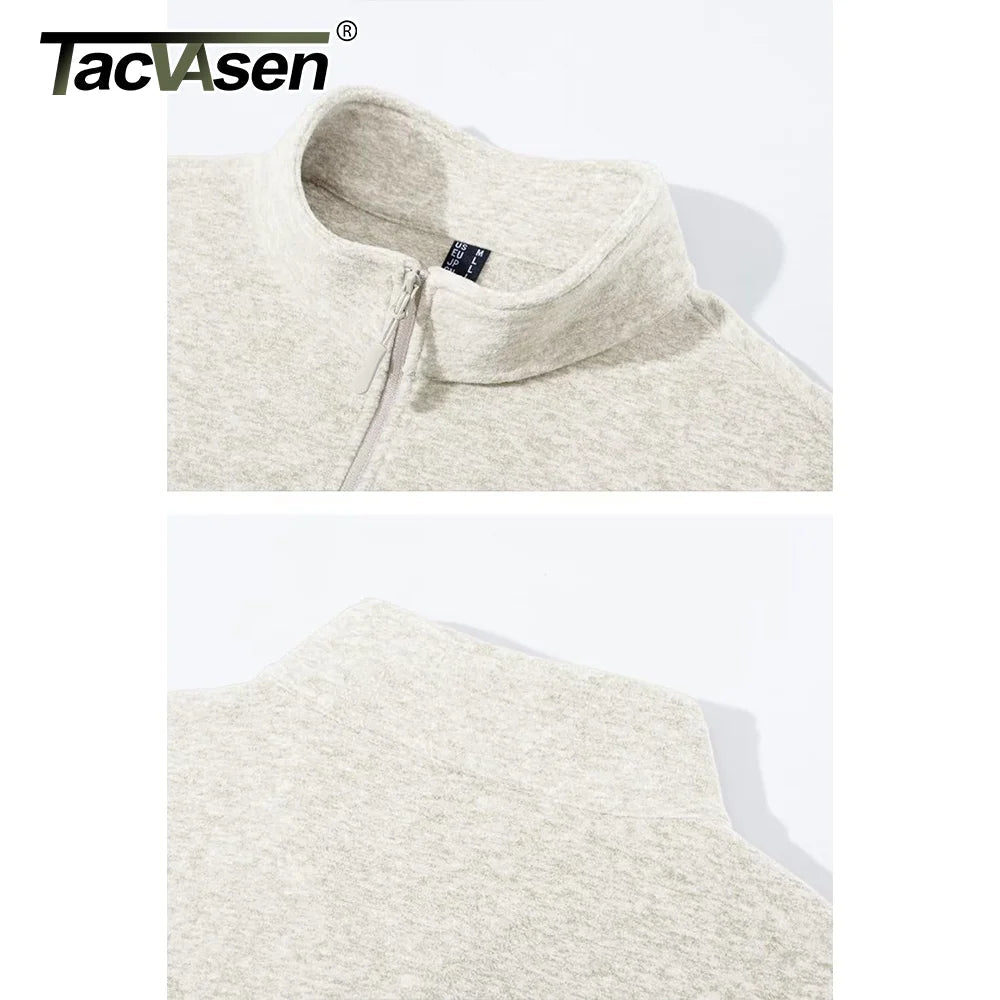 Pull thermique / sweat-shirt polaire à col zippé 1/4 pour homme "TACVASEN - TJ618" - Planète Rando