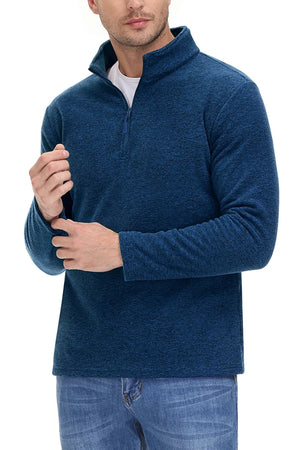 Pull thermique / sweat-shirt polaire à col zippé 1/4 pour homme "TACVASEN - TJ618" - Planète Rando