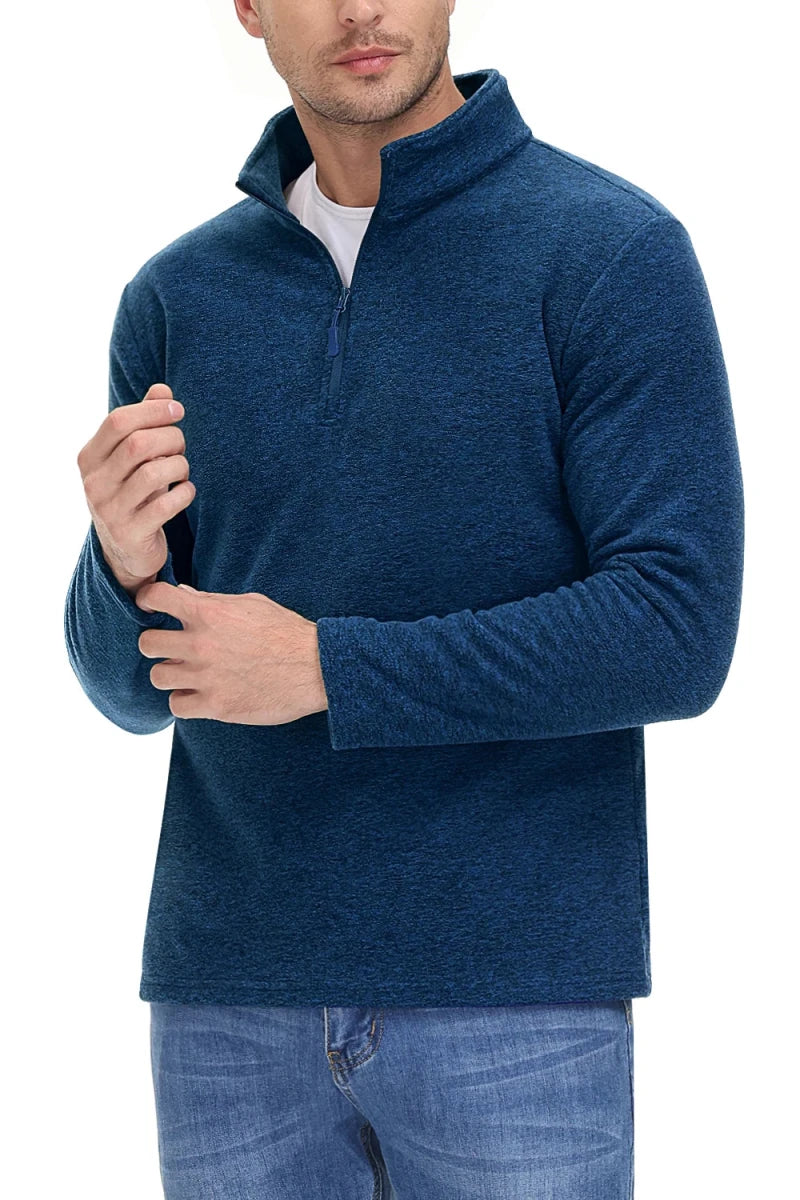 Pull thermique / sweat-shirt polaire à col zippé 1/4 pour homme "TACVASEN - TJ618" - Planète Rando