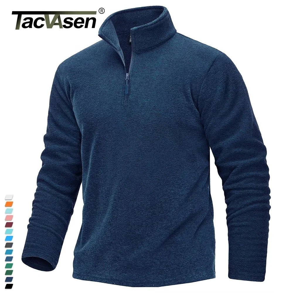 Pull thermique / sweat-shirt polaire à col zippé 1/4 pour homme "TACVASEN - TJ618" - Planète Rando