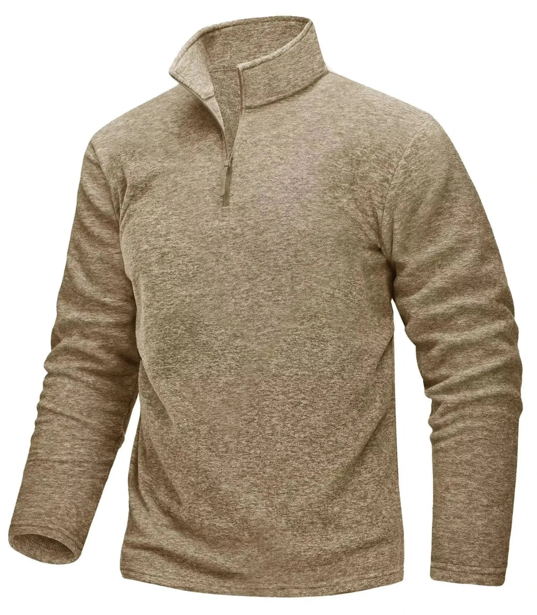 Pull thermique / sweat-shirt polaire à col zippé 1/4 pour homme "TACVASEN - TJ618" - Planète Rando