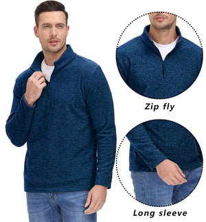 Pull thermique / sweat-shirt polaire à col zippé 1/4 pour homme "TACVASEN - TJ618" - Planète Rando