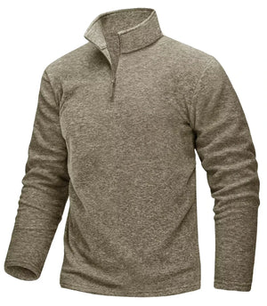 Pull thermique / sweat-shirt polaire à col zippé 1/4 pour homme "TACVASEN - TJ618" - Planète Rando