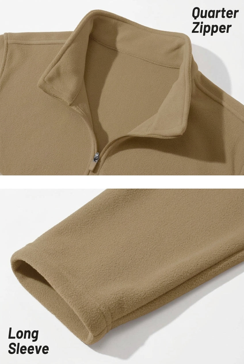 Pull thermique / sweat-shirt polaire à col zippé 1/4 pour homme "TACVASEN - TJ642" - Planète Rando
