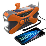 Radio d'urgence à manivelle AM/FM/NOAA avec chargeur de téléphone portable et lampe torche LED 10 000 mAh "Emergency Radio - EM01" - Planète Rando