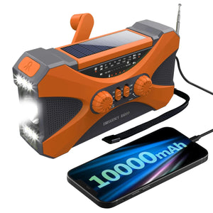 Radio d'urgence à manivelle AM/FM/NOAA avec chargeur de téléphone portable et lampe torche LED 10 000 mAh "Emergency Radio - EM01" - Planète Rando