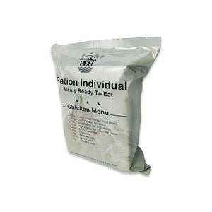 Ration alimentaire 24h opérationnelle 2883 Kcal longue conservation 5 ans "BDH - MRE Chiken Menu" - Planète Rando