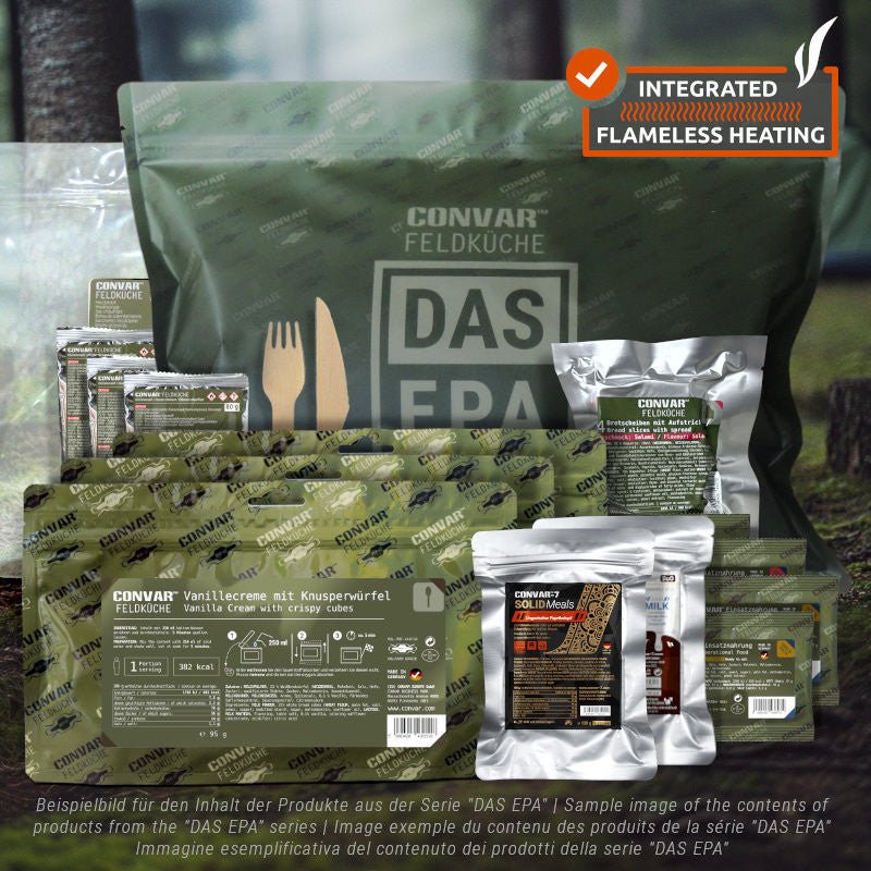 Ration alimentaire 24h opérationnelle 3000Kcal longue conservation 10 ans "CONVAR™ - DAS EPA JÄGER" - Planète Rando