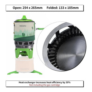 Réchaud 0,8L à gaz de camping 2200W avec allumage piézoélectrique 600g "Fire - Maple - FMS - X3" - Planète Rando