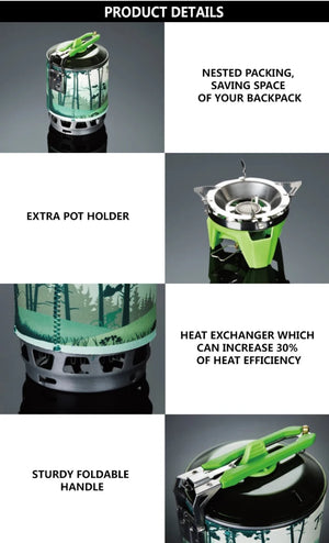 Réchaud 0,8L à gaz de camping 2200W avec allumage piézoélectrique 600g "Fire - Maple - FMS - X3" - Planète Rando