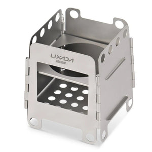 Réchaud à bois pliable en titane avec mini - réchaud à alcool "Lixada - Wood Titanium Stove" - Planète Rando