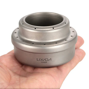 Réchaud à bois pliable en titane avec mini - réchaud à alcool "Lixada - Wood Titanium Stove" - Planète Rando