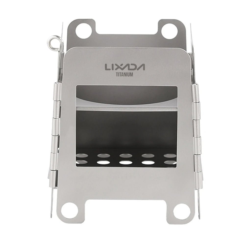 Réchaud à bois pliable en titane avec mini - réchaud à alcool "Lixada - Wood Titanium Stove" - Planète Rando