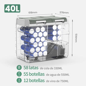 Réfrigérateur-congélateur portable 12V, compresseur 12/24V CC 100-240V "Alpicool - NLS series" - Planète Rando