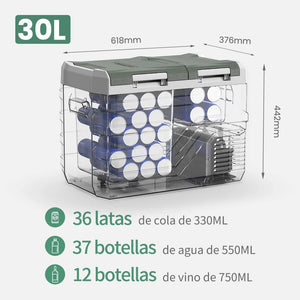 Réfrigérateur-congélateur portable 12V, compresseur 12/24V CC 100-240V "Alpicool - NLS series" - Planète Rando