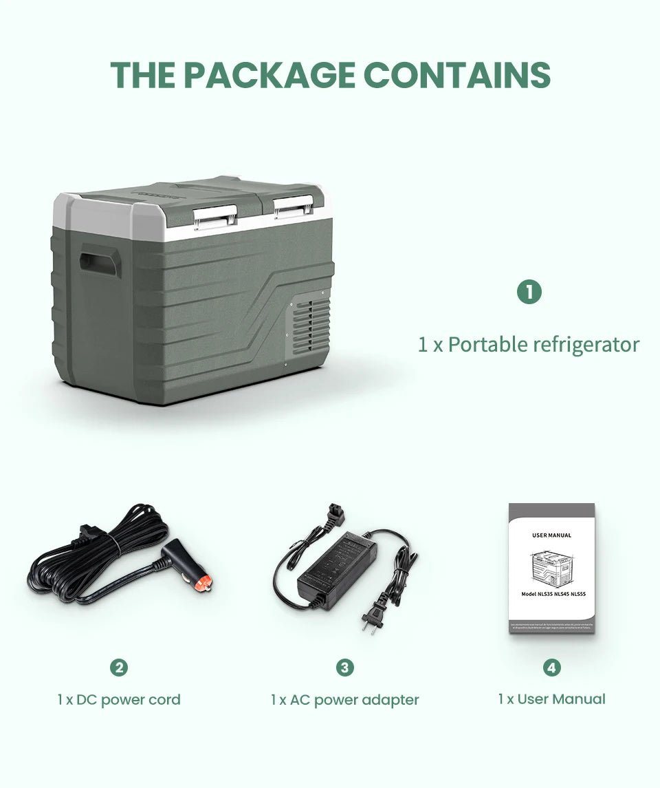 Réfrigérateur-congélateur portable 12V, compresseur 12/24V CC 100-240V "Alpicool - NLS series" - Planète Rando