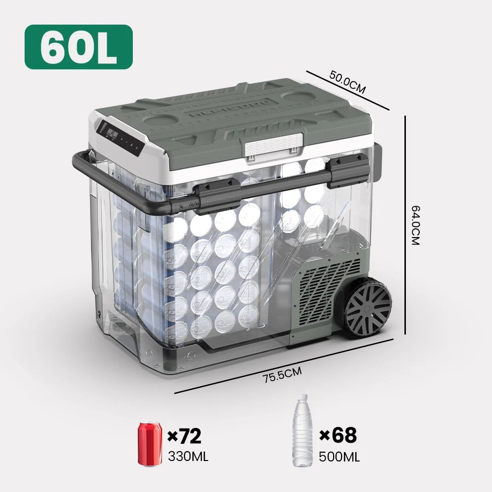 Réfrigérateur de voiture à compresseur 12/24V CC 100 - 240V CA, mini - réfrigérateur - congélateur "Alpicool - EZGW Series" - Planète Rando