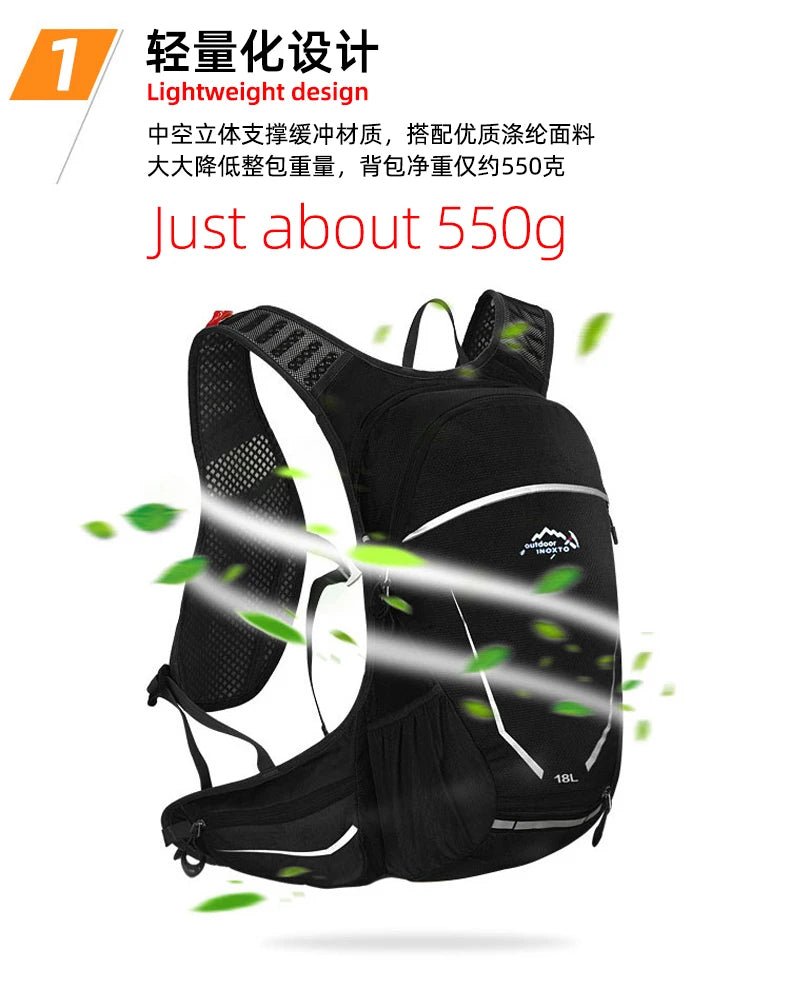 Sac à dos de cyclisme ultra-léger 18L avec filet de rangement 550g "Outdoor Inoxto - IN569" - Planète Rando