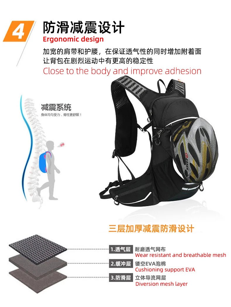 Sac à dos de cyclisme ultra-léger 18L avec filet de rangement 550g "Outdoor Inoxto - IN569" - Planète Rando