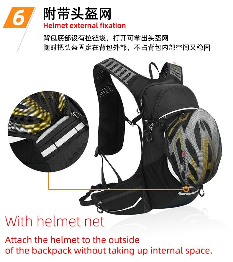 Sac à dos de cyclisme ultra-léger 18L avec filet de rangement 550g "Outdoor Inoxto - IN569" - Planète Rando