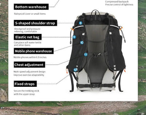 Sac à dos de randonnée / trail ultralight avec housse imperméable 800g "Outdoor Inoxto - Tellus 30L" - Planète Rando
