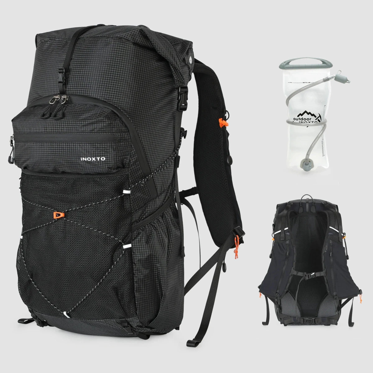 Sac à dos de randonnée / trail ultralight avec housse imperméable 800g "Outdoor Inoxto - Tellus 30L" - Planète Rando