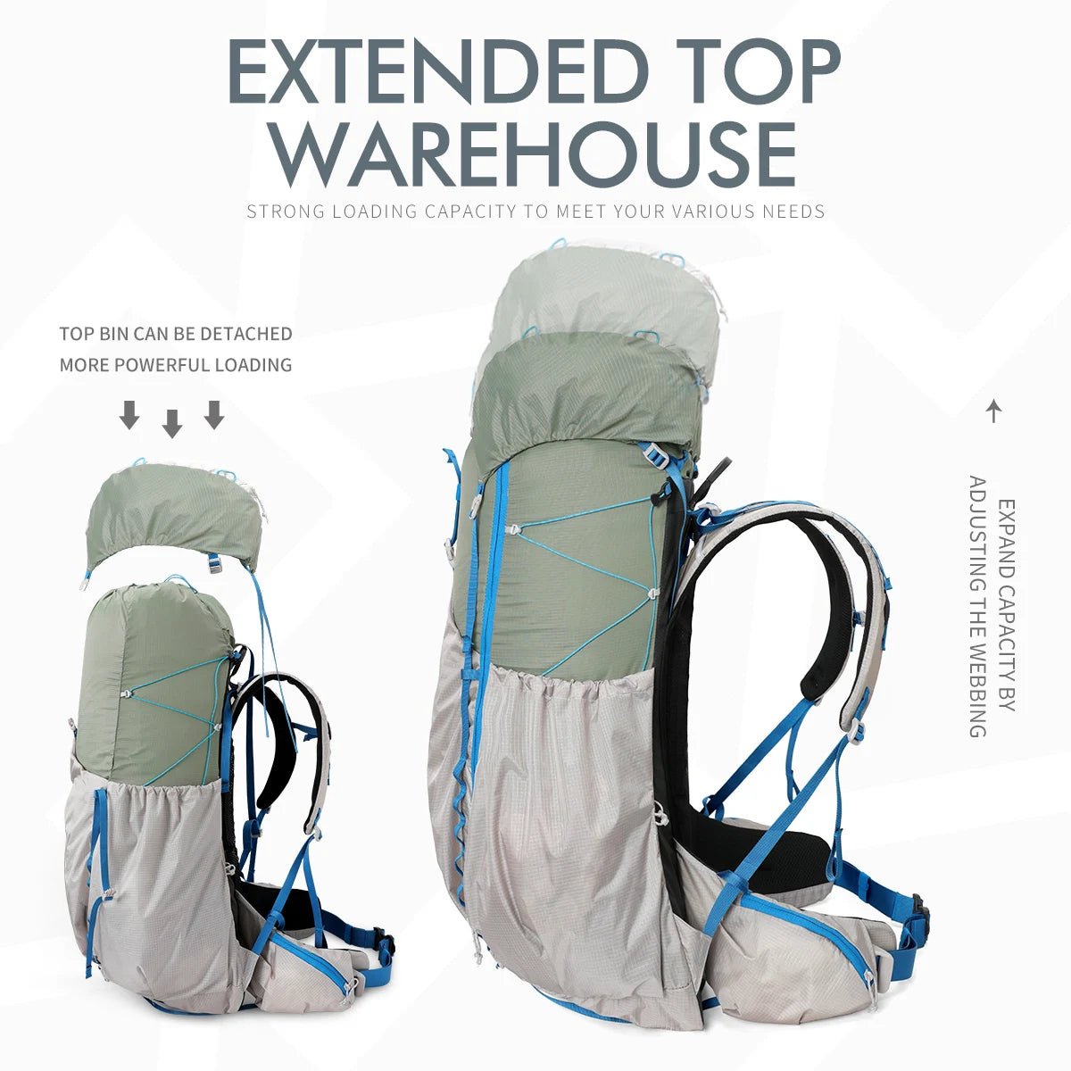 Sac à dos de randonnée / trekking ultra - léger 55L "Outdoor Inoxto - Far Avenue" - Planète Rando