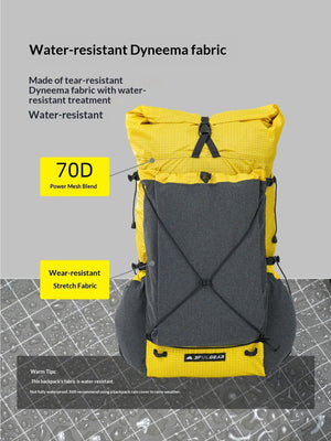 Sac à dos de randonnée ultraléger en tissu imperméable UHMWPE 700g "3F UL GEAR - TUTOR 30+10L" - Planète Rando