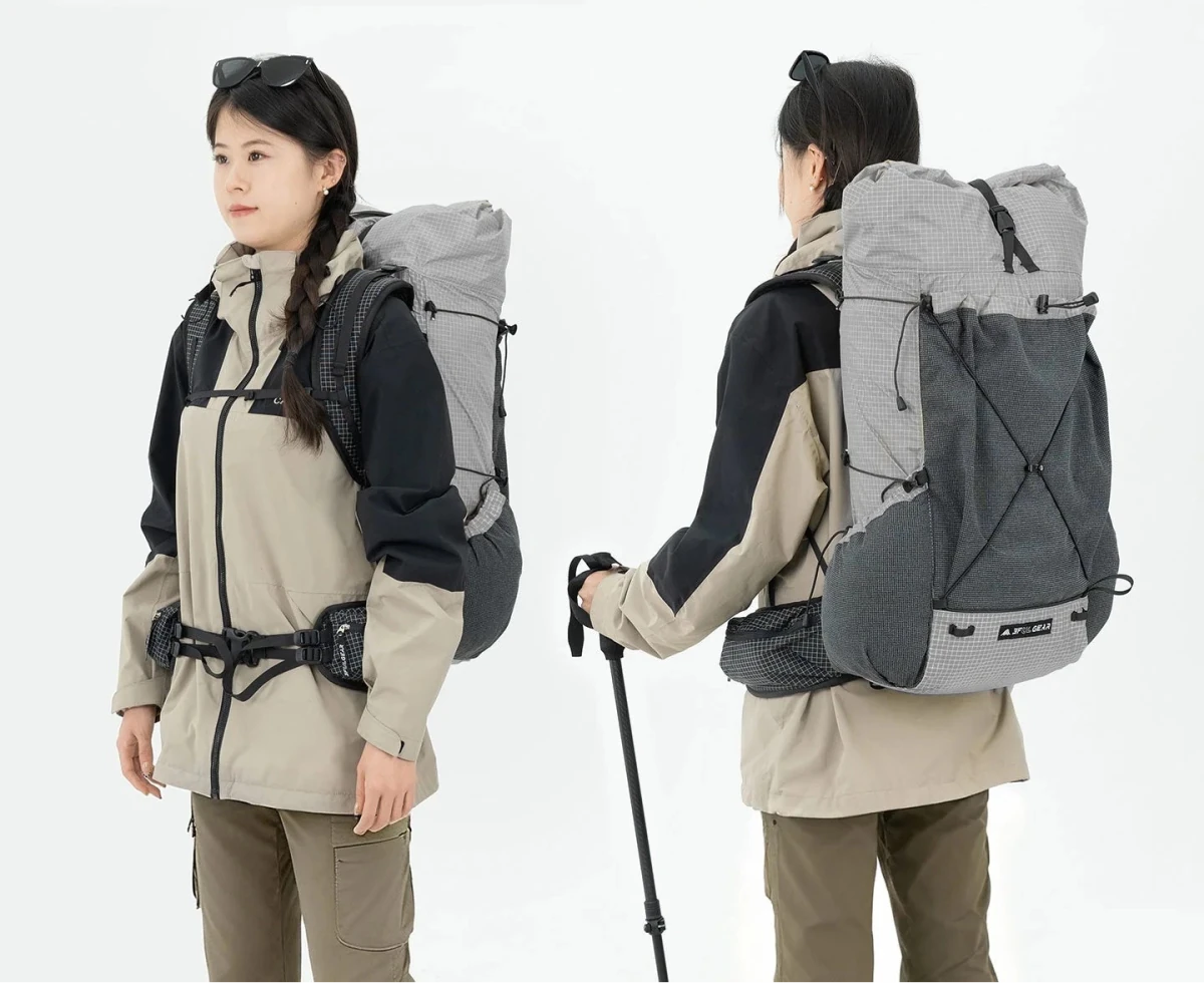 Sac à dos de randonnée ultraléger en tissu imperméable UHMWPE 700g "3F UL GEAR - TUTOR 30+10L" - Planète Rando