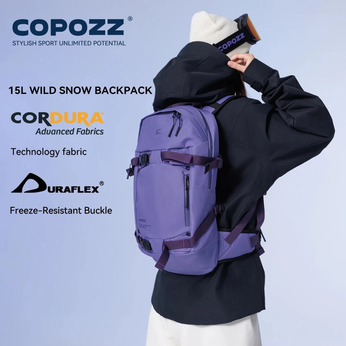 Sac à dos de ski multifonctionnel avec technologie Cordura & Snow Field Armor 15L "COPOZZ - HXB - 250001" - Planète Rando