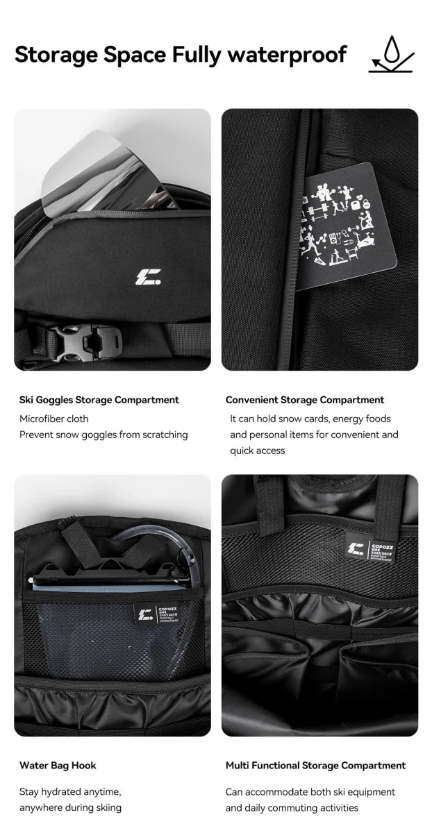 Sac à dos de ski multifonctionnel avec technologie Cordura & Snow Field Armor 15L "COPOZZ - HXB - 250001" - Planète Rando