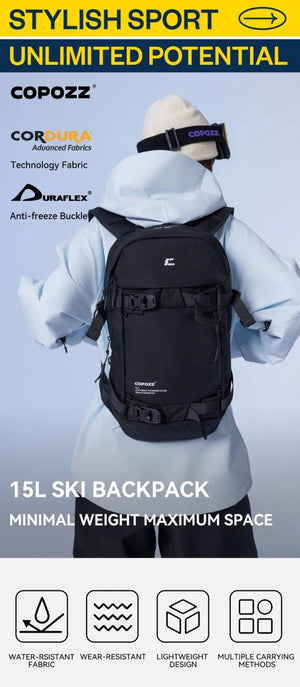 Sac à dos de ski multifonctionnel avec technologie Cordura & Snow Field Armor 15L "COPOZZ - HXB - 250001" - Planète Rando