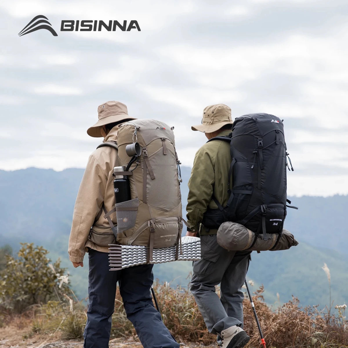 Sac à dos de trekking 1,58 kg avec housse de pluie 70L "BISINNA - B042" - Planète Rando